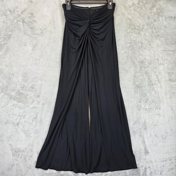 Tadashi Collection Strapless Jumpsuit Womens Size XS Black Palazzo Draped Knot - Picture 1 of 12
